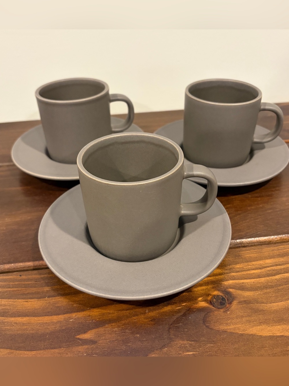 Calvin Klein Stoneware, Swid Powell Matte Brown Cup & Saucer (3 Sets)